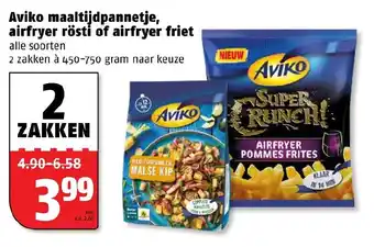 Poiesz Aviko Maaltijdpannetje, airfryer rosti of airfryer friet 2*450-750g aanbieding