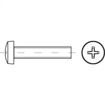 Conrad Toolcraft to-5430675 cilinderkopbouten m4 70 mm kruiskop phillips iso 7045 staal galvanisch verzinkt 500 stuk(s) aanbieding