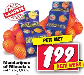 Nettorama Mandarijnen 1kg of Mineola 1.5kg aanbieding