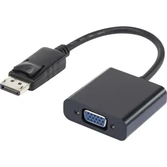 Conrad Renkforce rf-4212174 displayport / vga adapter [1x displayport stekker - 1x vga-bus] zwart vergulde steekcontacten 12.00 cm aanbieding