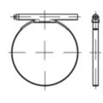 Conrad Toolcraft to-5395062 din 3017 staal (w1) vorm c1 gegalvaniseerd slangklemmen, met ronde bouten, eendelig afmeting: 51 - 55/20 aanbieding