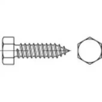 Conrad Toolcraft 1067993 zeskant plaatschroeven 4.8 mm 19 mm buitenzeskant din 7976 rvs a2 1000 stuk(s) aanbieding