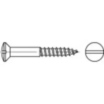 Conrad Toolcraft to-5446533 lenskop verzonken houtschroeven 4 mm 30 mm sleuf din 95 messing 200 stuk(s) aanbieding