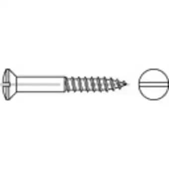 Conrad Toolcraft to-5446458 lenskop verzonken houtschroeven 6 mm 30 mm sleuf din 95 messing 200 stuk(s) aanbieding