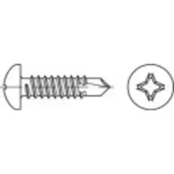 Conrad Toolcraft to-5441508 zelfborende schroeven 4.8 mm 60 mm kruiskop phillips iso 15481 staal galvanisch verzinkt 250 stuk(s) aanbieding