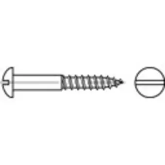 Conrad Toolcraft to-5446785 bolkop houtschroeven 6 mm 100 mm sleuf din 96 messing 100 stuk(s) aanbieding