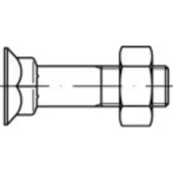 Conrad Toolcraft 111790 verzonken schroeven met vierkante hals m12 40 mm buitenzeskant din 608 staal 100 stuk(s) aanbieding