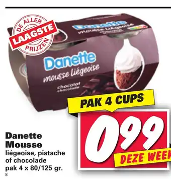 Nettorama Danette Mousse 4*80/125g aanbieding