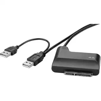 Conrad Renkforce harde schijf adapter [1x usb-a 2.0 stekker - 1x sata-combi-stekker 15+7-polig] vergulde steekcontacten aanbieding