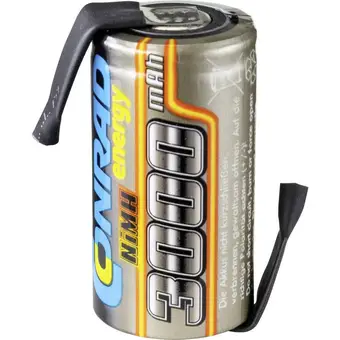 Conrad Conrad energy accucel nimh sub-c 1.2 v 3000 mah met soldeerlip aanbieding