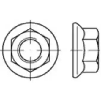 Conrad Toolcraft 139761 zeskantmoeren met flens m4 din 6923 staal galvanisch verzinkt 1000 stuk(s) aanbieding