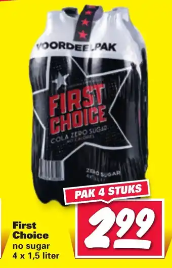 Nettorama First Choice no sugar 4*1.5L aanbieding