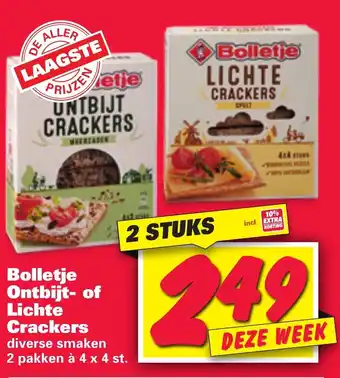 Nettorama Bolletje ontbijt-, lichte crackers 2st aanbieding