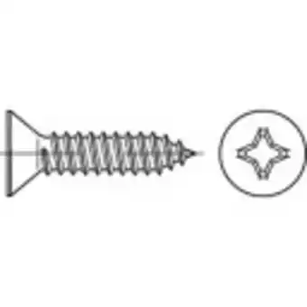 Conrad Toolcraft 1068234 verzonken plaatschroeven 3.5 mm 22 mm kruiskop phillips din 7982 rvs a2 1000 stuk(s) aanbieding