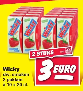 Nettorama Wicky 2*10-pack 200ml aanbieding