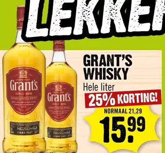 Dirck 3 Grant's Blended Scotch whisky 1L aanbieding