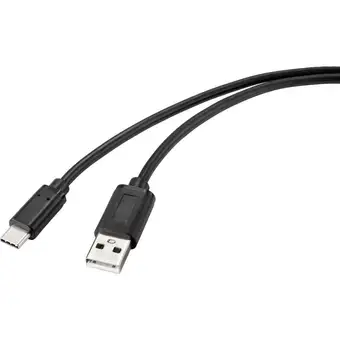 Conrad Renkforce usb-kabel usb 2.0 usb-c stekker, usb-a stekker 2.00 m zwart met anti-microbacterieel oppervlak rf-4695144 aanbieding