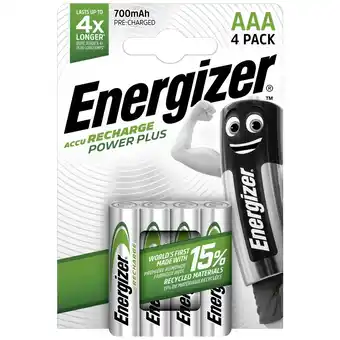 Conrad Energizer power plus hr03 oplaadbare aaa batterij (potlood) nimh 700 mah 1.2 v 4 stuk(s) aanbieding