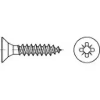 Conrad Toolcraft 1069725 verzonken schroeven 3.5 mm 50 mm kruiskop pozidriv 88097 rvs a2 1000 stuk(s) aanbieding