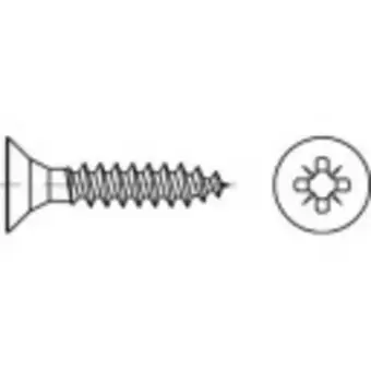 Conrad Toolcraft 1069722 verzonken schroeven 3.5 mm 35 mm kruiskop pozidriv 88097 rvs a2 1000 stuk(s) aanbieding