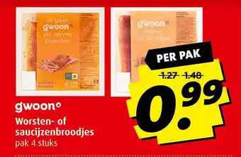 Boni Gwoon Worsten- Of Saucijzenbroodjes aanbieding