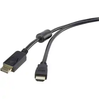 Conrad Renkforce displayport / hdmi adapterkabel displayport stekker, hdmi-a stekker 3.00 m zwart rf-3301446 met ferrietkern, vergul aanbieding