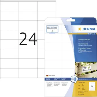 Conrad Herma 10905 etiketten 70 x 36 mm papier wit 600 stuk(s) permanent zelfklevende etiketten, universele etiketten inkt, laser, k aanbieding