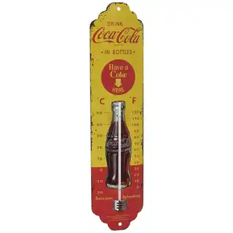 Conrad Tfa dostmann nostalgic art coca cola thermometer geel, rood aanbieding