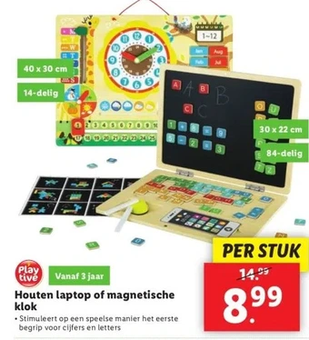 Lidl Houten laptop of magnetische klok aanbieding