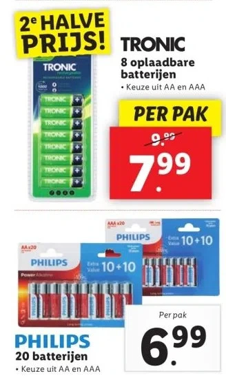 Lidl Philips 20 batterijen aanbieding