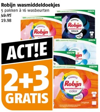 Poiesz Robijn wasmiddeldoekjes aanbieding