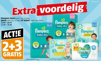 Poiesz Pampers luiers, pants of wipes aanbieding