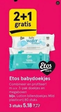 Etos Etos babydoekjes aanbieding