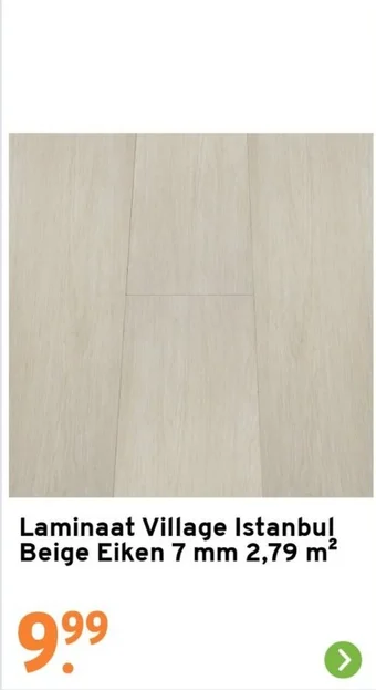 GAMMA Laminaat Village Istanbul Beige Eiken 7 mm 2,79 m² aanbieding