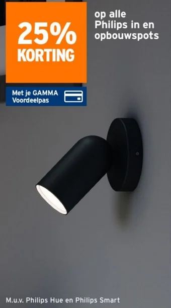 GAMMA op alle Philips in en opbouwspots aanbieding