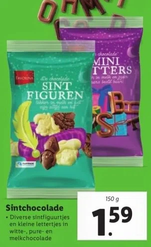 Lidl Sintchocolade aanbieding