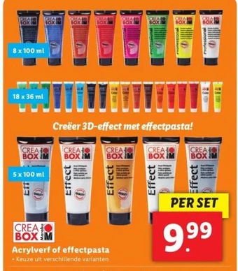 Lidl Acrylverf of effectpasta aanbieding