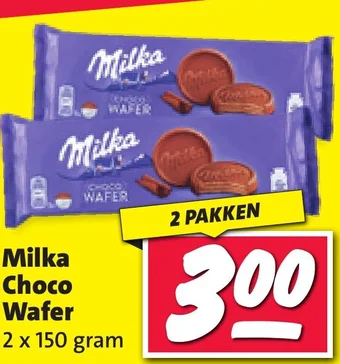 Nettorama Milka Choco Wafer 2 x 150 gram aanbieding