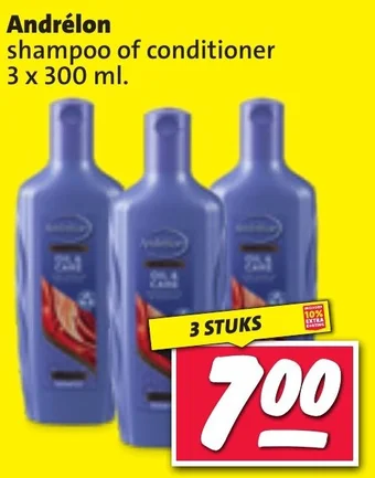 Nettorama Andrélon shampoo of conditioner 3 x 300 ml. aanbieding