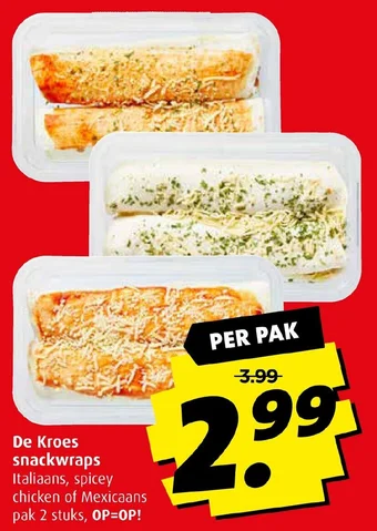 Boni De Kroes snackwraps aanbieding