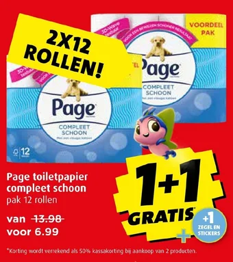 Boni Page toiletpapier compleet schoon pak 12 rollen aanbieding