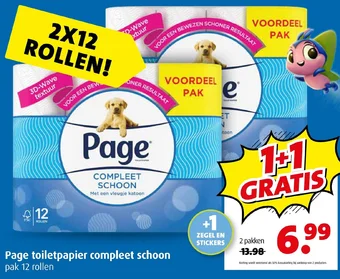 Boni Page toiletpapier compleet schoon pak 12 rollen aanbieding