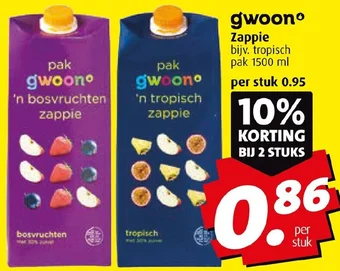 Boni gwoon Zappie  1500 ml aanbieding