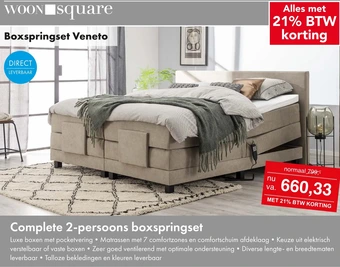 Woonsquare Complete 2-persoons boxspringset aanbieding