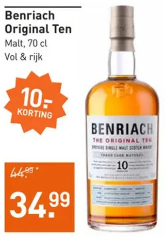 Gall & Gall Benriach Original Ten Malt, 70 cl aanbieding