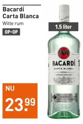 Gall & Gall Bacardí Carta Blanca Witte rum 1.5 liter aanbieding