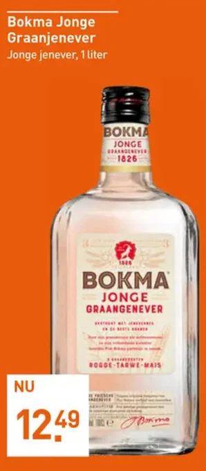 Gall & Gall Bokma Jonge Graanjenever Jonge jenever, 1 liter aanbieding