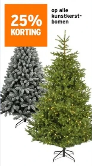 GAMMA 25% korting op alle kunstkerstbomen aanbieding