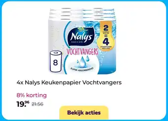 Plein.nl 4x Nalys Keukenpapier Vochtvangers aanbieding