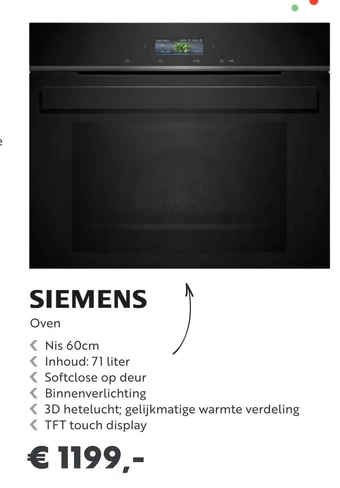 Superkeukens Siemens oven aanbieding